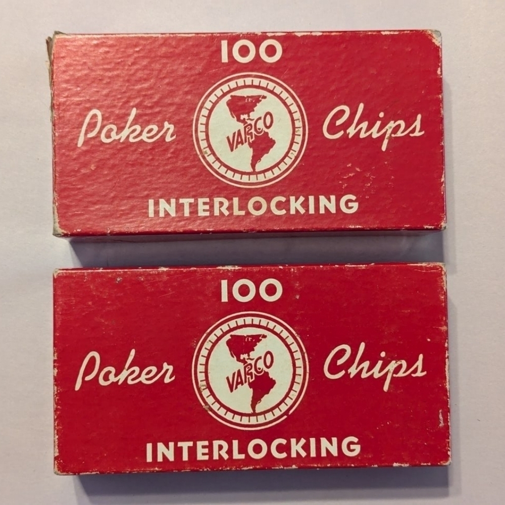 Fred Varney & Company vintage poker chips set of 2 boxes